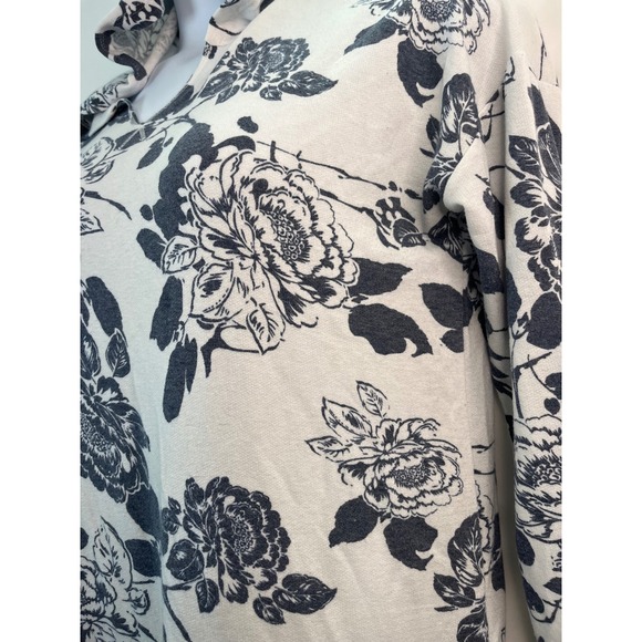 Alison Grace Women's L Floral Soft T Shirt Hoodie Pullover Peasant Beach Cottage - Picture 13 of 13